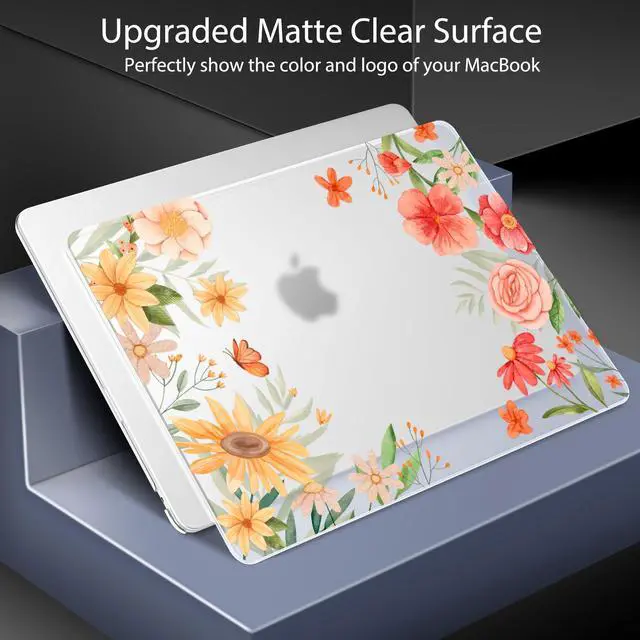 Alt view image 3 of 5 - Lepeoac for MacBook Air 15 inch Case 2023 2024 2025 Release A3241 M4 A3114 M3 A2941 M2 with Liquid Retina Display & Touch ID, Hard Shell with Screen Protector & Webcam Cover, Spring Flowers