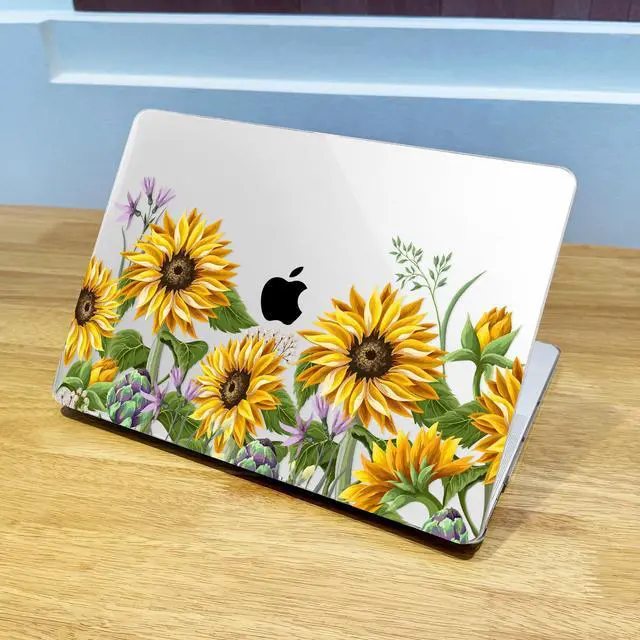 Alt view image 3 of 5 - Lepeoac for MacBook Pro 16 inch Case 2019 2020 Release Model A2141, Plastic Hard Shell Cover with Keyboard Cover & Screen Protector for MacBook Pro 16 inch with Touch Bar & Touch ID, Sunflowers