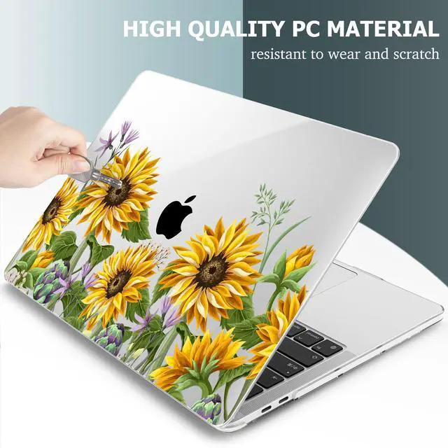 Alt view image 5 of 5 - Lepeoac for MacBook Pro 16 inch Case 2019 2020 Release Model A2141, Plastic Hard Shell Cover with Keyboard Cover & Screen Protector for MacBook Pro 16 inch with Touch Bar & Touch ID, Sunflowers
