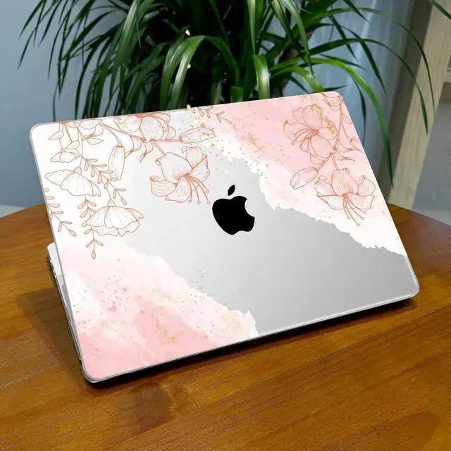 Alt view image 3 of 5 - Lepeoac for MacBook Air 13.6 inch Case M4 M3 M2 2025 2024-2022 Release Model A3240 A3113 A2681, Sturdy Plastic Hard Shell Case for MacBook Air M2 13 inch with Touch ID, Watercolor Floral