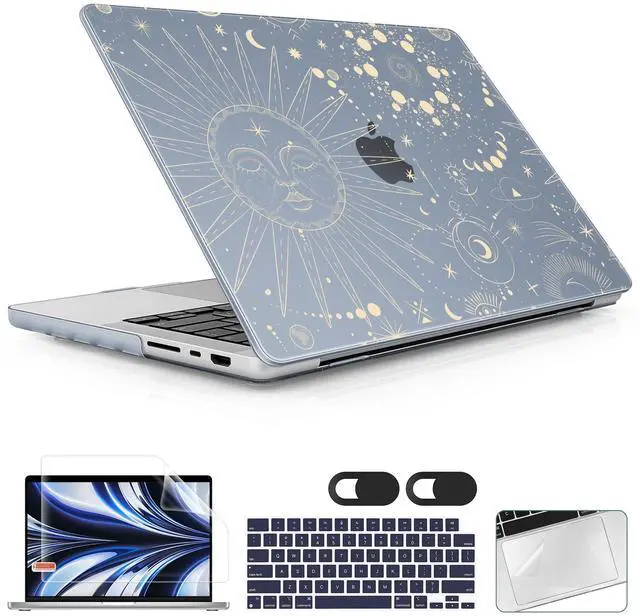 Main image of Lepeoac for MacBook Pro 16 inch Case 2021 2022 2023 2024 Release A3186 A3403 M4 A2991 M3 A2780 M2 A2485 M1 Pro/Max, Hard Shell Case with Screen Protector & Keyboard Cover, Engraving Moon