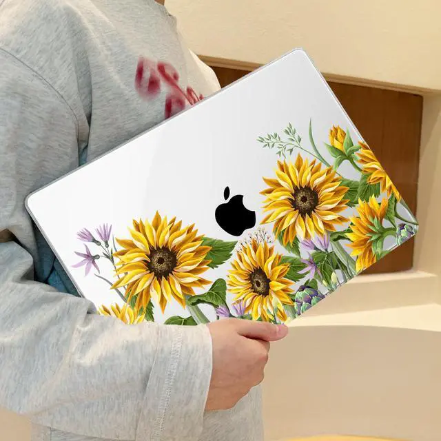 Alt view image 4 of 5 - Lepeoac for MacBook Pro 16 inch Case 2021 2022 2023 2024 Release A3186 A3403 M4 A2991 M3 A2780 M2 A2485 M1 Pro/Max, Hard Shell Case with Screen Protector & Keyboard Cover, Sunflowers