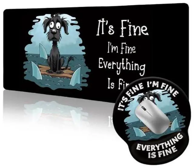 Main image of LIMKRIAN Funny Dog Ergonomic Mouse Pad with Wrist Rest, Gaming Large Desk Mat