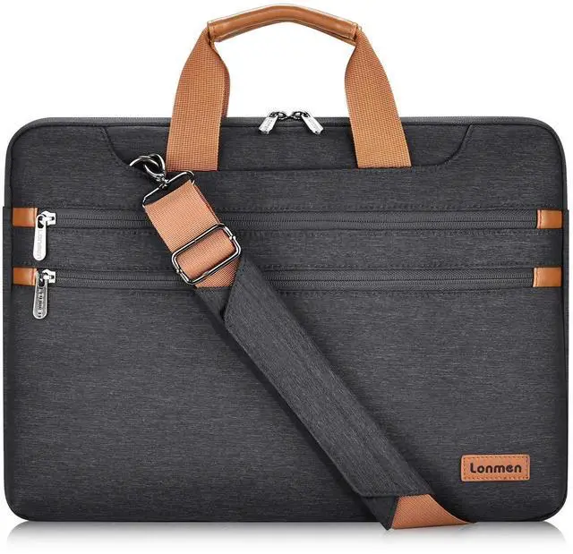 Main image of LONMEN 14 Inch Laptop Shoulder Bag,Computer Sleeve Carrying Case for 15 inch MacBook Pro 2019 / MacBook Pro Retina/Microsoft Surface Book 2 / Dell XPS 15/14" Laptop/Chromebook/Ultrabook