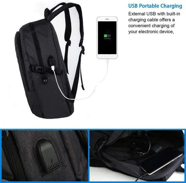 Alt view image 2 of 5 - Mancro Laptop Backpack for Travel 17.3 in Anti-Theft Business Backpack Large Travel Computer Bag Daypack Work College Bookbag for Men Women, Black