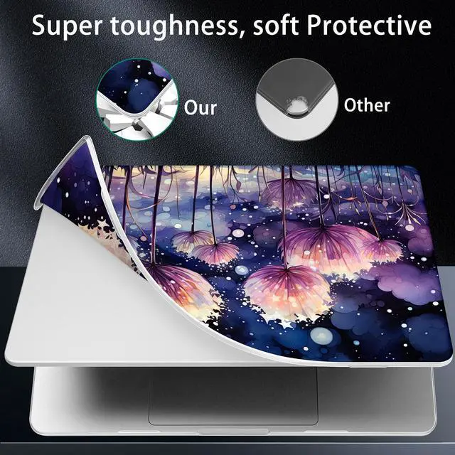Alt view image 5 of 5 - May Chen for MacBook Air M4 M3 M2 13.6 inch Case 2025 2024 2023 2022 Release, Models: A3240 A3113 A2681, Flexible Plastic Case for M4 13.6" Laptop, Hard Shell with Keyboard Cover, Fireworks P317