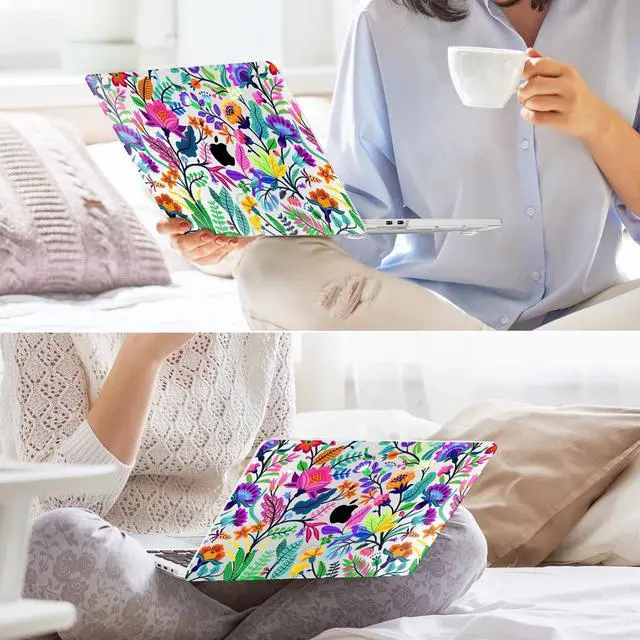 Alt view image 5 of 5 - May Chen for MacBook Pro 16 inch A2141 2020 2019, Plastic Pattern Hard Shell Case Screen Protector & Keyboard Cover for MacBook Pro 16-inch, Colorful Flowers and Tropic Leaves