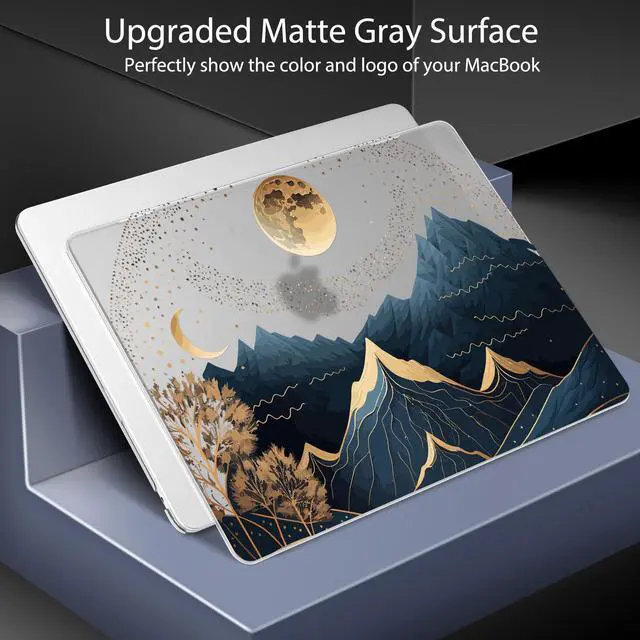 Alt view image 4 of 5 - May Chen for MacBook Air M4 M3 M2 13.6 inch Case 2025 2024 2023 2022 Release, Models: A3240 A3113 A2681, Flexible Plastic Case for M4 13.6" Laptop, Hard Shell with Keyboard Cover, Dream Art Mountain