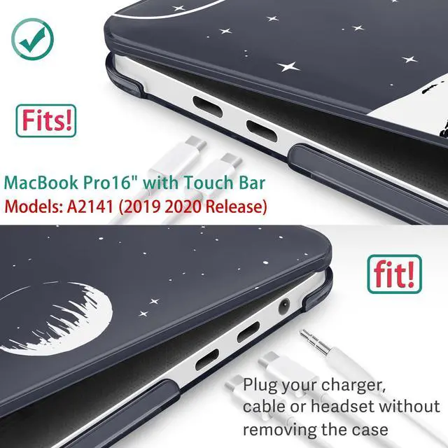 Alt view image 2 of 5 - May Chen Compatible with MacBook Pro 16 inch with Touch Bar & Touch ID 2020 2019 Release Model A2141, Plastic Hard Shell Case with Keyboard Cover Skin and Screen Protector, Astronaut Flight