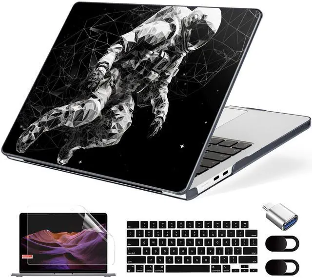 Main image of MecBevia Compatible with MacBook Air 13.6 inch Case, M4 A3240/M3 A3113/M2 A2681 (Released 2025 to 2022), Hard Shell, Keyboard Cover, Screen Protector, Webcam Cover & Type-C Adapter, Astronaut