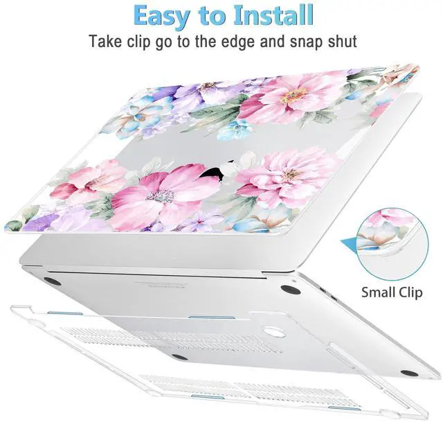 Alt view image 3 of 5 - Mektron for MacBook Pro 16 inch Case 2020 2019 Release A2141, Soft Touch Plastic Laptop Case Pro 16-inch with Touch Bar & ID, Illustration Flower