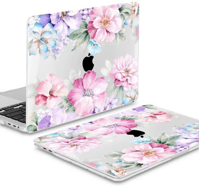 Alt view image 5 of 5 - Mektron for MacBook Pro 16 inch Case 2020 2019 Release A2141, Soft Touch Plastic Laptop Case Pro 16-inch with Touch Bar & ID, Illustration Flower