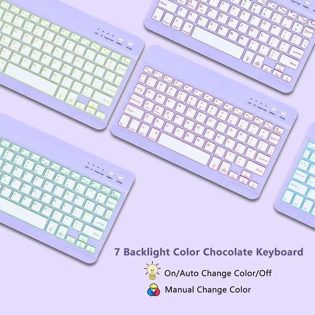 Alt view image 3 of 5 - MMK for iPad 11th 10th Generation Case with Keyboard, Keyboard Case for iPad 10th Gen 10.9 inch (2022) & 11th (A16, 2025), 7-Color Backlight,Detachable Bluetooth Keyboard,Pencil Holder-Purple