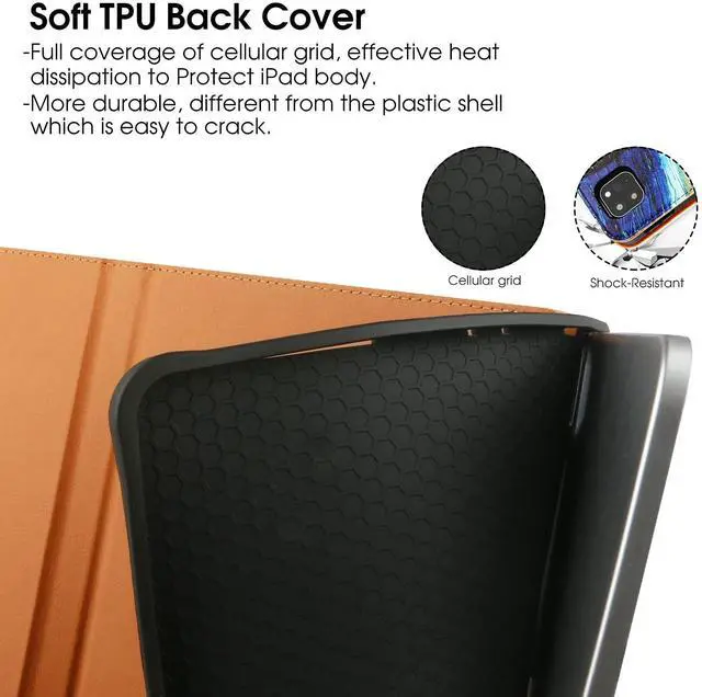 Alt view image 3 of 5 - for iPad Pro 11 Inch Case 4th Generation 2022, 11 Pro Case 3rd/2nd/1st Gen 2021/2020/2018, w/Pencil Holder, Folio Stand Leather Cover, Hand Strap, Multiple Angles & Auto Sleep/Wake, Starry Night