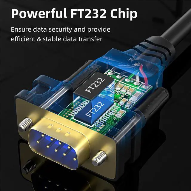 Alt view image 3 of 5 - OIKWAN USB Type C to RS232 DB9 Serial Port Adapter Cable and 6ft USB-Cto RS232 DB9 Serial Cable Female Converter Adapter with FTDI Chipset