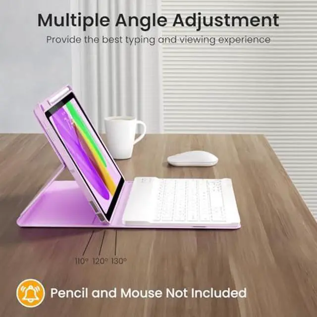 Alt view image 4 of 5 - OPAKIT Keyboard Case for iPad 10th Generation 2022 & A16 11th Generation 2025(10.9/11 inch), Detachable Wireless Keyboard,Stand Folio Keyboard Case with Pencil Holder for New iPad 10th Gen 2022-Purple
