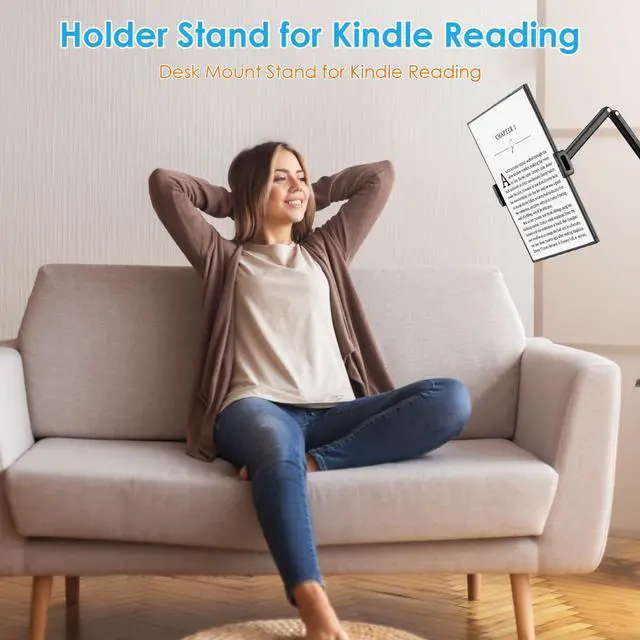 Alt view image 5 of 5 - Tablet Stand Holder for ipad,Kindle,Portable Monitor Stand Holder 15.6'' Max,Foldable Tablet Mount Arm for ipad with 360degRotate Base,Fits for Cell Phone,Kindle,Tabs 12.9'' Max