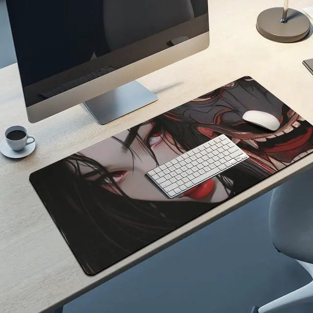 Alt view image 5 of 5 - QEOPGNE Large Mouse Pad Gaming Mousepad Japanese Fantasy Female Samurai Anime Girl Desk Mat for Keyboard and Mouse Mat Non-Slip Rubber Desk Pad 40x90cm
