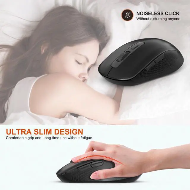 Alt view image 4 of 5 - Wireless Number Pad and Mouse, 19 Keys Portable Ultra Slim 2.4GHz 10 Key USB Keypad and 3 Adjustable DPI Silent Mouse Set for Laptop, Notebook, Desktop, PC Computer - Use One USB Receiver