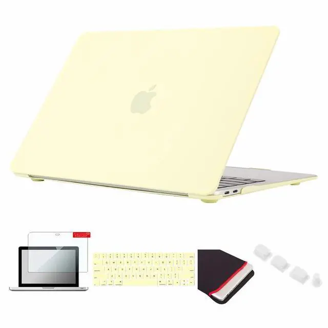 Main image of Se7enline compatible with MacBook Pro 15 Case Matte Plastic Hard Cover 2016-2019 for Mac Pro 15 inch A1707/A1990 with Touch Bar Touch ID&Sleeve&Keyboard Cover&Screen Protector&Dust Plug, Mellow Yellow