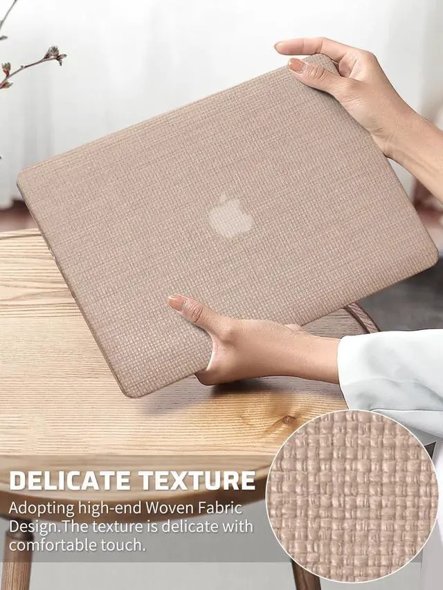 Alt view image 2 of 5 - Seorsok Compatible with New MacBook Air 13.6 inch Case M4 M3 M2 2025 2024-2022 Release A3240 A2681 A3113 Touch ID,Elegant Leather Plastic Hard Shell Case with Transparent Keyboard Cover,Brown