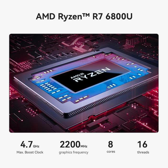 Alt view image 3 of 5 - Beelink SER5 MAX Mini PC,AMD Ryzen 7 6800U(8C/16T,up to 4.7 GHz),Mini Computer 32GB LPDDR5 RAM 1TB SSD Graphics 12 core 2200 MHz,Support 4K Triple Display/HDMI+DP+Type-C/Wifi6/BT5.2/1000M LAN/USB3.2