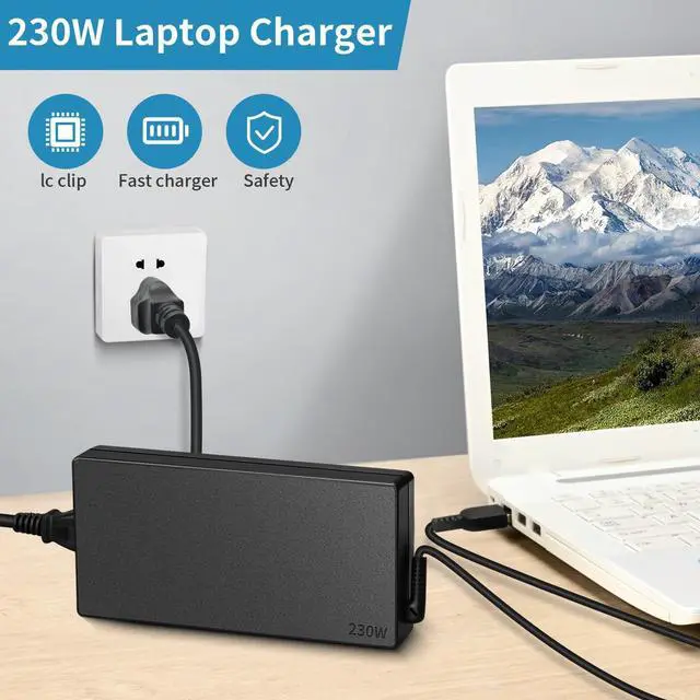 Alt view image 2 of 5 - 230W Laptop Charger for Lenovo Legion 5 7 5P C7 S7 Y540 Y545 Y740 Y730 Y900 Y910 Y920 Y7000, Thinkpad P73 P53 P72 P52 P71 P51 P70, 20V 11.5A Slim Tip AC Adapter Power Cord