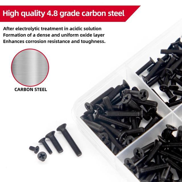 Alt view image 3 of 5 - SAHHIVRM 860 PCS Small Computer Screws Assortment Kit, Black Tiny Eyeglass Screws M1.2 M1.4 M1.7 M2 M2.5 M3, PC & Laptop SSD Hard Drive CPU Cooler Screw, M.2 Electronic Screw Set