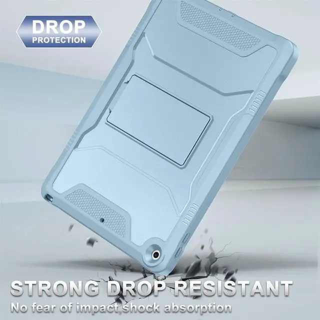 Alt view image 5 of 5 - Soke Case for iPad 9th/8th/7th Generation 10.2-Inch (2021/2020/2019 Release), with Built-in Screen Protector and Kickstand, Rugged Full Body Protective Cover for Apple iPad 10.2 Inch - Ice Blue