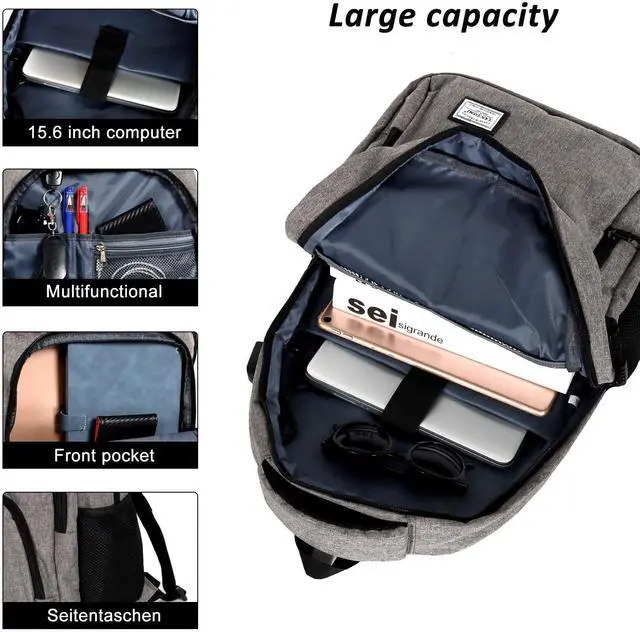 Alt view image 4 of 5 - TANTOMI Travel Laptop Backpack, Carry On Backpack for Men Women Laptop Computer Work School Bag USB Port