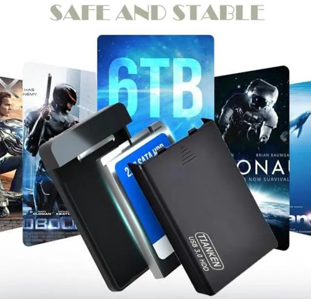 Alt view image 5 of 5 - Tianken 1TB 2.5'' Ultra Slim Portable External Hard Drive USB 3.0 HDD Storage for PC, Mac, Laptop, Desktop, PS4, Xbox one