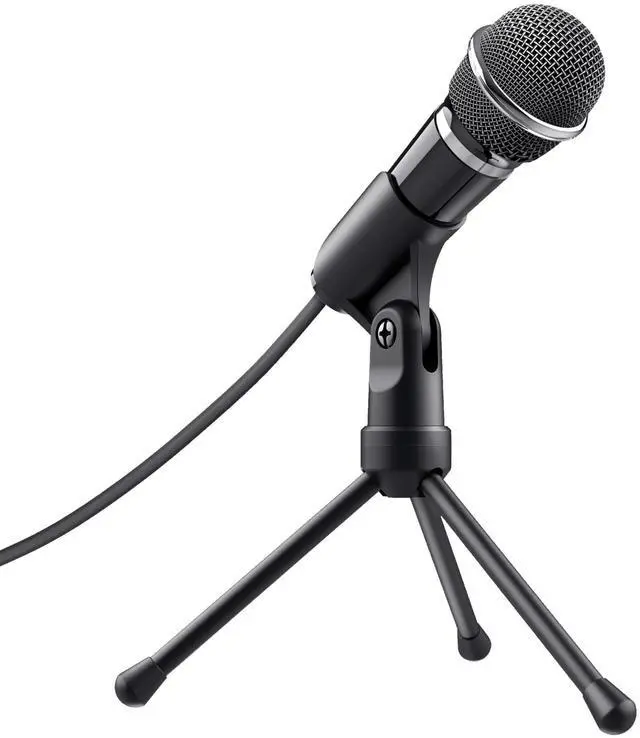 Alt view image 2 of 5 - Trust 21671 Starzz Microphone with 3.5mm Plug, Mute Switch, Tripod Stand and Splitter Cable for PC and Laptop