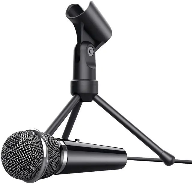 Alt view image 3 of 5 - Trust 21671 Starzz Microphone with 3.5mm Plug, Mute Switch, Tripod Stand and Splitter Cable for PC and Laptop