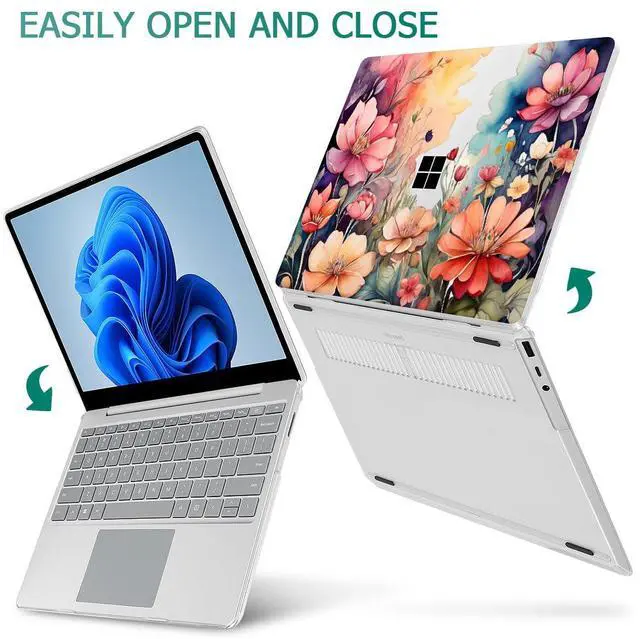 Alt view image 5 of 5 - Tuiklol Case for 15 Inch Microsoft Surface Laptop 5/4/3 2022-2020, Model 1979/1953/1872/1873 Hard Shell Cover, Keyboard Cover+Screen Protector+Dust Plugs,Ilustration Flowers