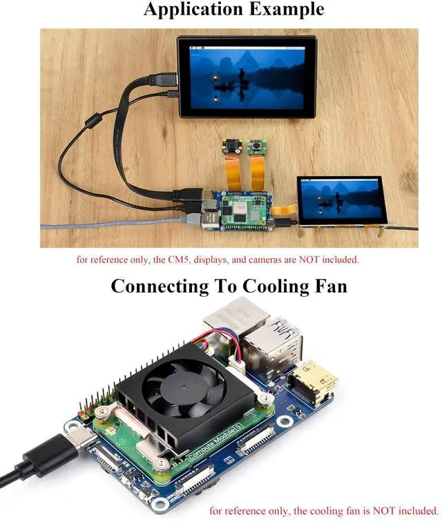 Alt view image 5 of 5 - Mini Base Board Compatible with Raspberry Pi Compute Module 5 Lite/eMMC Series, CM5 Base Board with Color-Coded 40PIN GPIO Header/PCIe/MIPI/HDMI/USB 3.2/USB 2.0 FFC/Gigabit Ethernet Interface,etc.