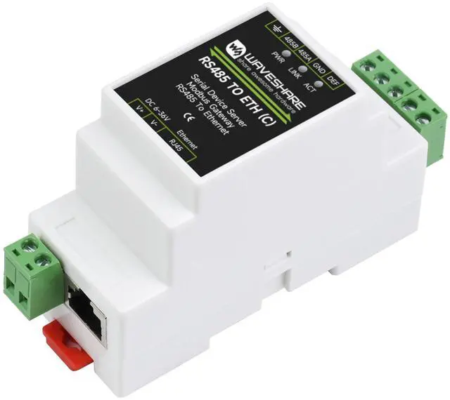 Main image of Industrial Isolated RS485 to RJ45 Ethernet Serial Server, TCP/IP to Serial, 6~36V Power Supply, Support Rail-Mount/Modbus Gateway, TCP Server/TCP Client/UDP Mode, with Electrical Isolation