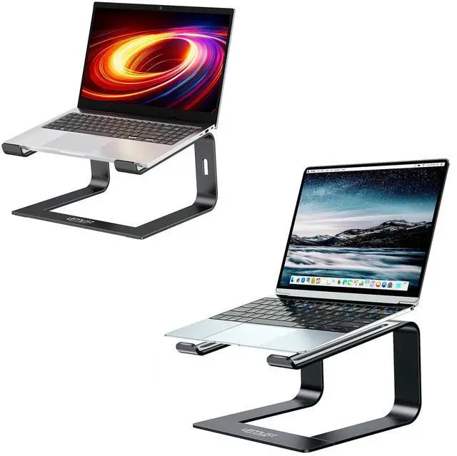 Main image of Urmust Ergonomic Laptop Stand Black + Detachable Laptop Riser Black