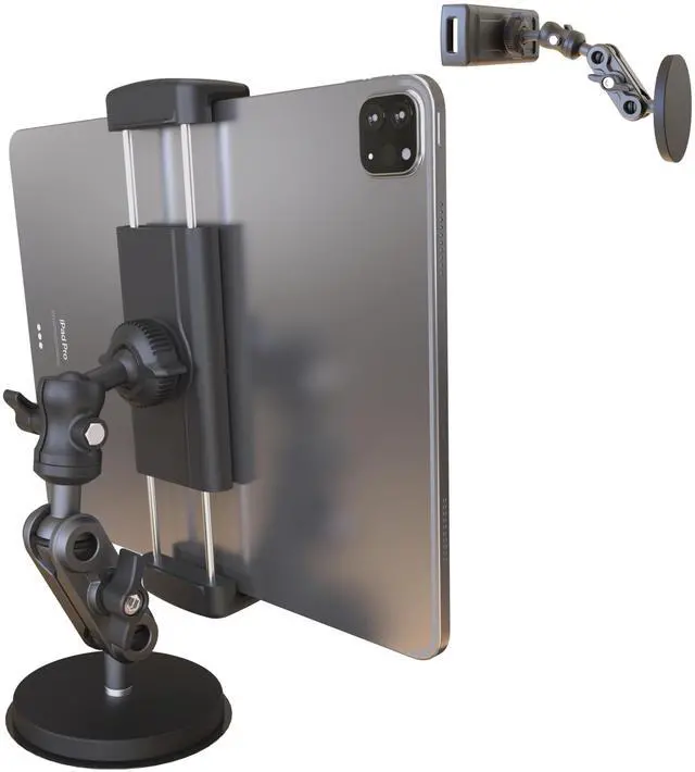 Main image of Universal Magnetic Tablet Holder 360degAdjustable 7.7" Aluminum Heavy Duty Arm 3.5" Magnetic Base for Car Dashboard, Gym, Kitchen Fits 4-13" Tablets, Phones