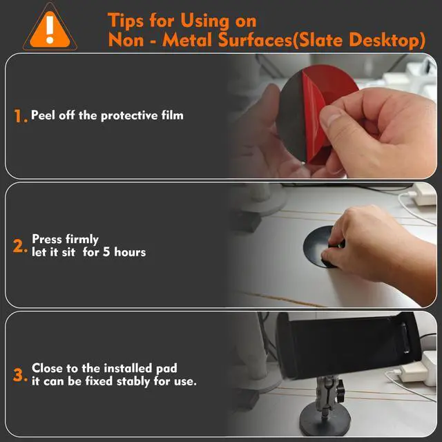 Alt view image 3 of 5 - Universal Magnetic Tablet Holder 360degAdjustable 7.7" Aluminum Heavy Duty Arm 3.5" Magnetic Base for Car Dashboard, Gym, Kitchen Fits 4-13" Tablets, Phones