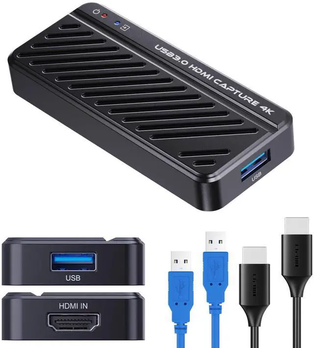 Main image of 4K HDMI Video Capture Card, USB 3.0 Game Capture Card for Live Streaming, 4K30 Full HD 1080P 60fps for PC, PS5/PS4, Nintendo Switch, Xbox Game Console, Webcam, DSLR