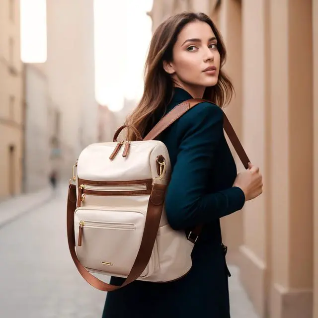 Alt view image 5 of 5 - VNINE Laptop Backpack for Women Fits 14 Inch Travel Computer Bag Ladies Stylish Travel Bags Casual Fashion Bag for Business Bags Daypacks