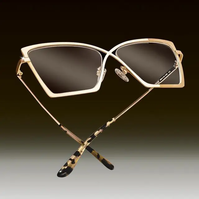 Alt view image 3 of 5 - VOOGLAM Butterfly Blue Light Glasses for Women Anti Eyestrain Dry Eyes Computer Phone TV Eyewear Gold Felicja GJGM386579-05