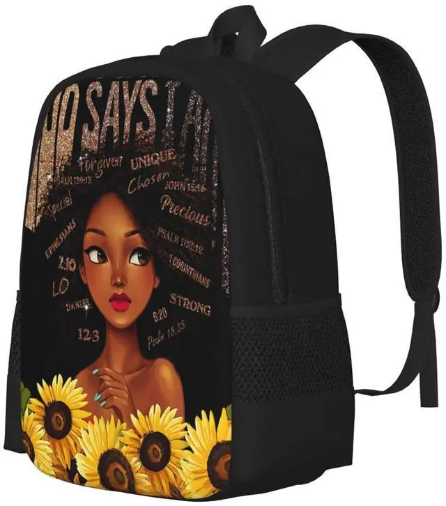 Alt view image 2 of 5 - Waykales African 17 Inch Backpack Durable School Bookbag Travel Laptop Backpack for Teen Girls High School