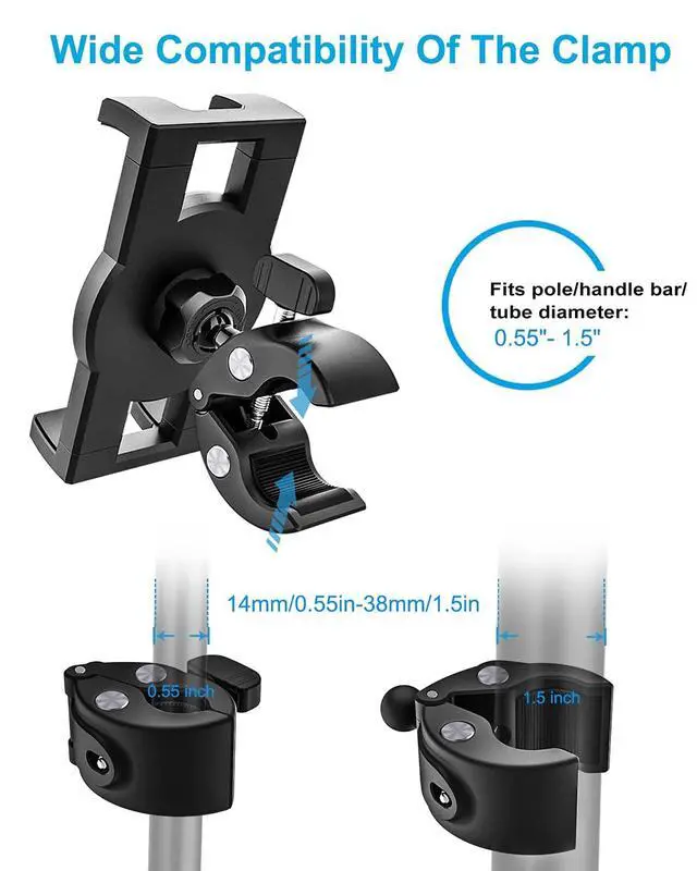 Alt view image 4 of 5 - woleyi Tablet Mic Stand Holder, Microphone Music Tablet Mount with Ultra Stable C-Clamp, Compatible with iPad Pro/Air/Mini, Galaxy Tabs/Z Fold, Fire HD, iPhone, More 4.7-13" Cell Phones and Tablets