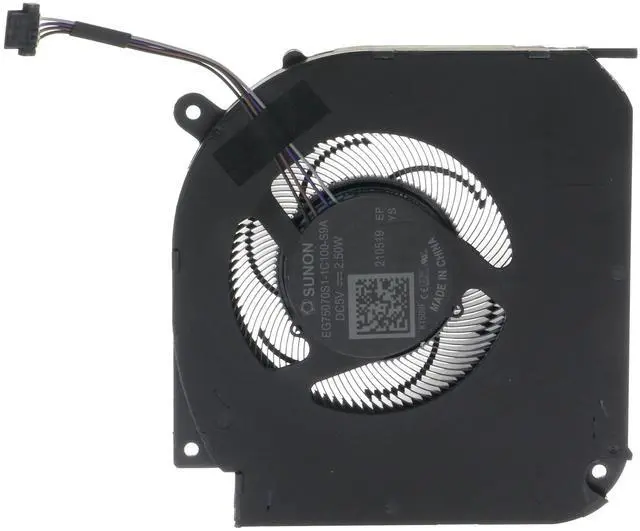 Alt view image 3 of 3 - Replacement CPU Cooling Fan for TongFang THER7GK5M6-1411 GK5MP6O Maingear Vector Pro MG-VCP17 EG75070S1-1C100-S9A