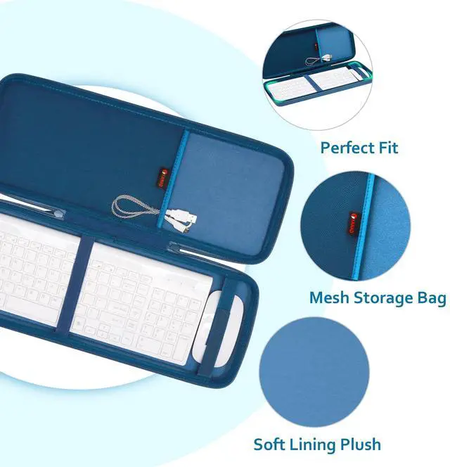 Alt view image 2 of 5 - XANAD Hard Case Compatible with TopMate Wireless Keyboard and Mouse Ultra Slim Combo(Blue)-Inside: 17.1"x6.1"x1.3"