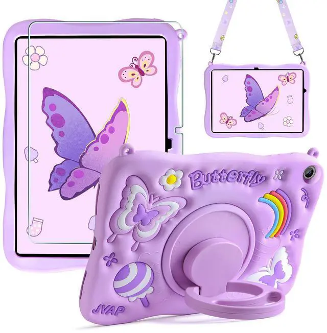 Main image of XNMOA for Samsung Galaxy Tab A9 Plus Case Kids Girls Galaxy Tab Case with Screen Protector Kickstand Shoulder Strap Butterfly Shockproof Cover for Samsung A9 Plus Tablet Cover 11 inch 2023