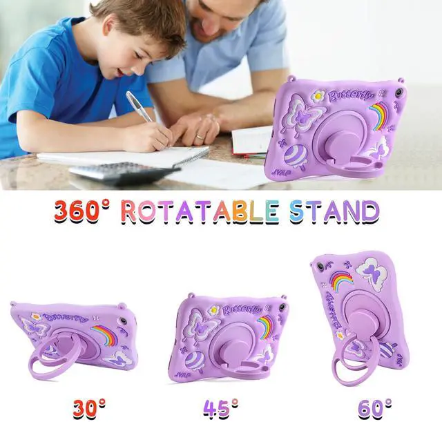 Alt view image 2 of 5 - XNMOA for Samsung Galaxy Tab A9 Plus Case Kids Girls Galaxy Tab Case with Screen Protector Kickstand Shoulder Strap Butterfly Shockproof Cover for Samsung A9 Plus Tablet Cover 11 inch 2023