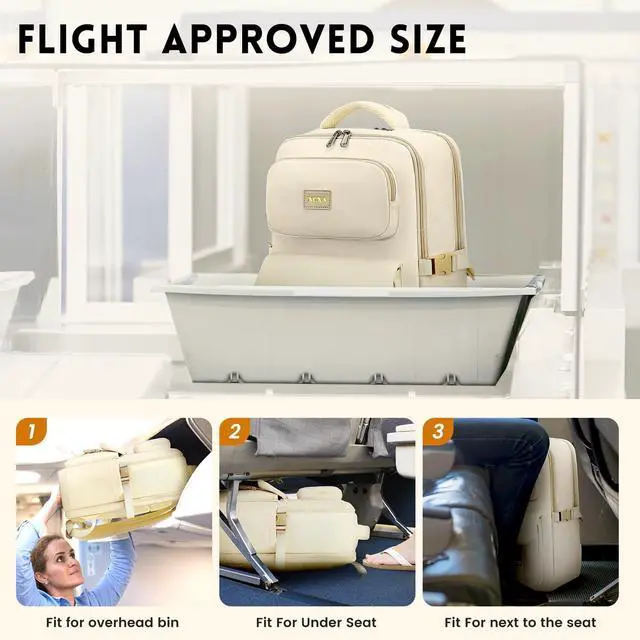 Alt view image 4 of 5 - XQXA Travel Backpack For Women Men Flight Approved, Carry on Backpack Bag Luggage, Personal Item Backpack Bag, Laptop Backpack Casual Daypack for travel, work, daily life, business trips (Pink)