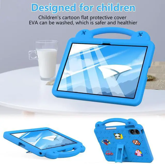Alt view image 3 of 5 - YRH for Onn 12.1 Tablet Pro Case 2024 (Model 100146663), Kids EVA Cover with Strap Stand Handle for Walmart Surf Onn Tablet Case 12.1 inch, Blue
